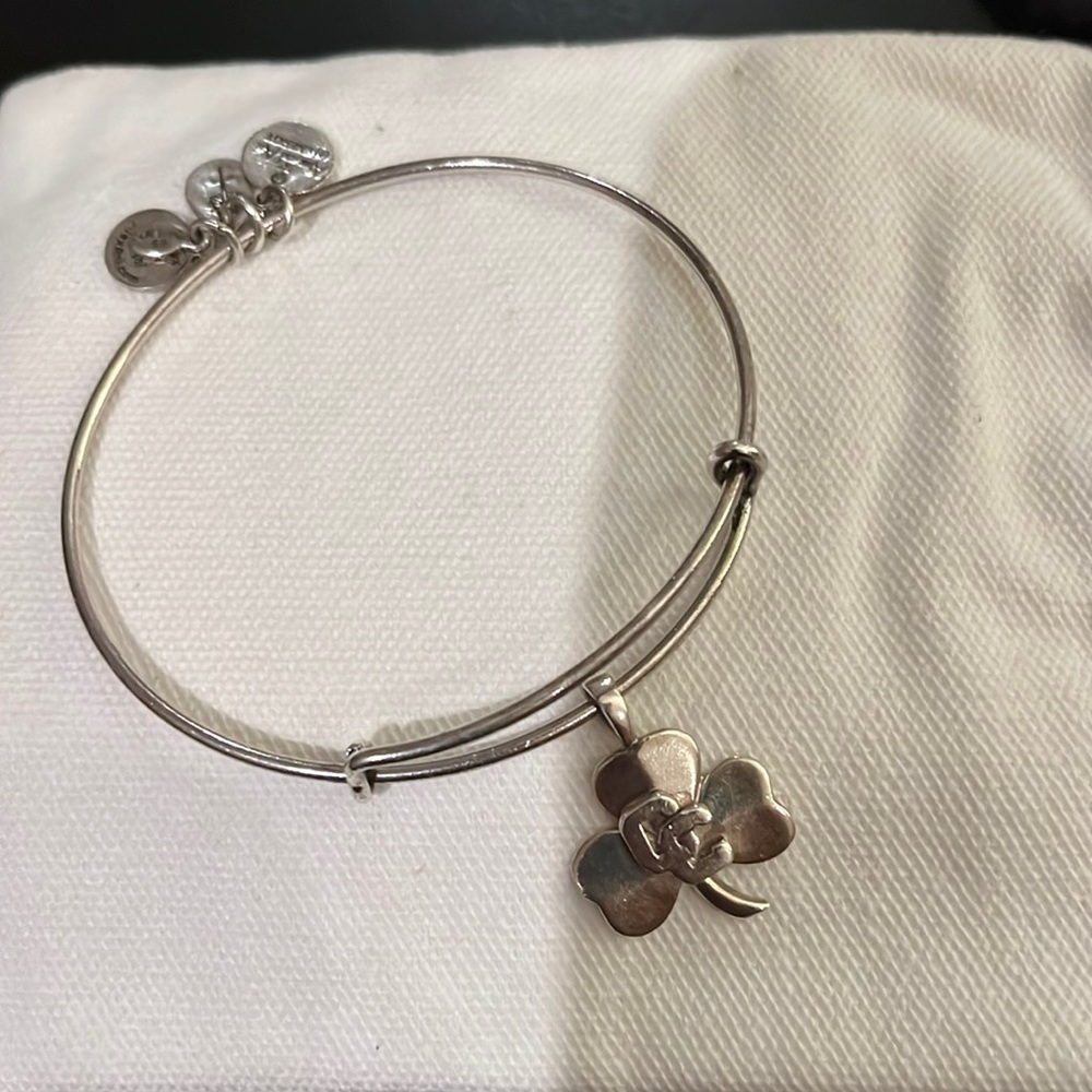 Alex & Ani Sterling Silver Shamrock Bracelet